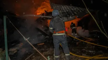 У Харкові внаслідок удару "Шахеда" спалахнув приватний будинок