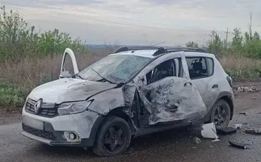 Occupiers attacked car with drone in Kharkiv region, three women were injured. PHOTO
