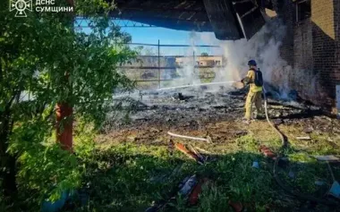 In morning, occupiers struck residential sector of Bilopillia community in Sumy region, and woman was rescued from rubble.. PHOTO