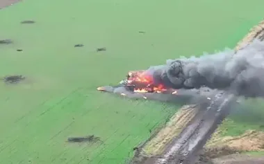 Drone operators destroy Russian IFV with troops and burn occupiers’tank. VIDEO