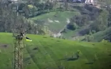 Ukrainian flag flies over Russian village of Gornal in Kursk region. VIDEO