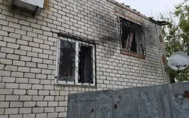 Occupiers attack Nikopol district with drones and artillery throughout day – house and infrastructure damaged. PHOTO