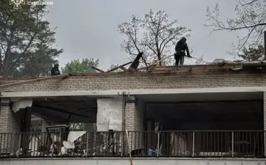 Russian forces struck Konotop district with Shaheds: fires broke out and non-residential buildings were damaged. PHOTO
