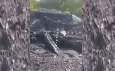 Road bridge destroyed in Snagost, Kursk region: "That was some little strike. There was bridge and now there’s none. I drove over it this morning". VIDEO
