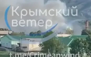 SSU drones struck Russian coastal defence ammunition depots near Perevalne in Crimea, according to media reports. VIDEO