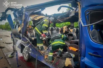 Watch: Devastating aftermath of Russian strike on civilian bus