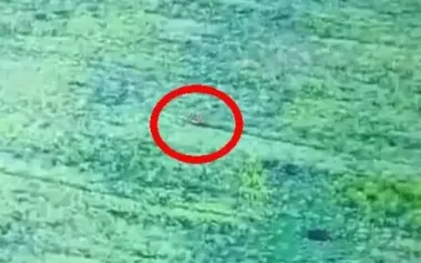 Russian motorized assault trooper gets caught in wire snare trap at full speed and goes flying over handlebars. VIDEO
