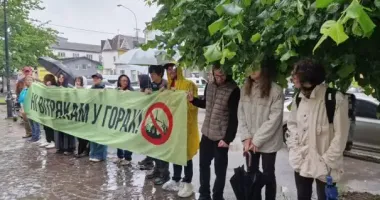 На Закарпатті пройшла перша акція протесту проти будівництва вітряків на відомій полонині