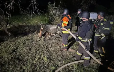 Появились кадры последствий ударов дронов в городе Березань под Киевом