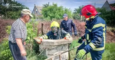 На Київщині врятували козеня, яке впало в криницю