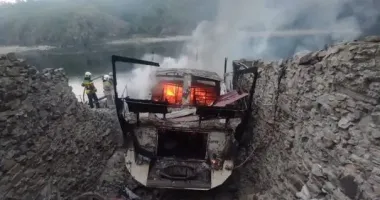 У Запоріжжі на причалі згоріла яхта