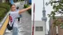 Туристка показала, как башня посреди города "исчезает", а затем появляется в другом месте