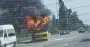 В Киеве во время движения загорелась маршрутка: жуткие кадры