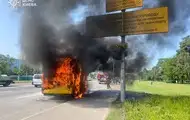У Києві згоріла маршрутка