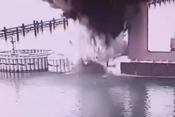 Watch moment Russia’s Crimean bridge blown up in huge explosion by Ukraine forces