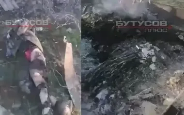 Two occupiers deal with remains of their eliminated comrades: "I think this is Gorets. No, it’s Pylya. This one is Gorets". VIDEO 18+