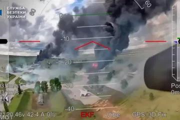 Attack on Russian nuclear bombers captured in new Ukraine drone footage