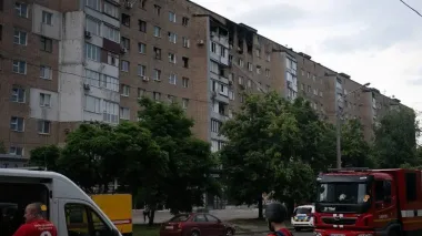 URCS joins emergency response efforts in Ukrainian city of Kharkiv after overnight Russian strike
