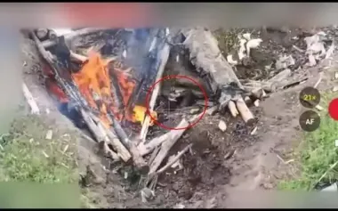 Russian soldier trapped in burning dugout after precise drone strike. VIDEO