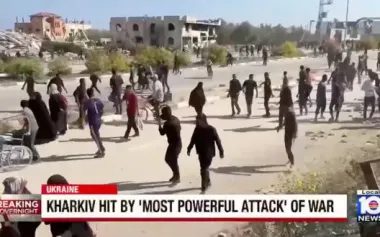 American channel shows footage from Middle East in story about Russian strikes on Kharkiv