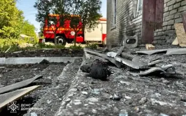 Ruscists strike fire station in Rodynske, Donetsk region. PHOTOS