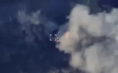 Soldiers of 414th Brigade burned down occupiers’ "Grad" MLRS with drone. VIDEO