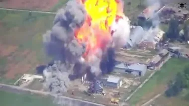 Air Force releases footage showing precision strike on Russian facilities – video