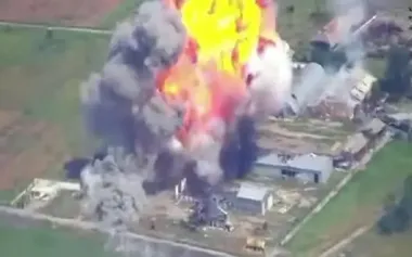 MiG-29 fighter jet destroys UAV command post and ammo depot of occupiers in Zaporizhzhia direction. VIDEO