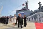 Ким Чен Ын вместе с дочерью спустил на воду ранее опрокинувшийся эсминец (фото)