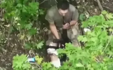 Russian soldier hid in forest in Donetsk region and shot himself with assault rifle. VIDEO