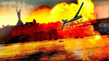 У Києві шматок дрона застряг в стіні житлового будинку