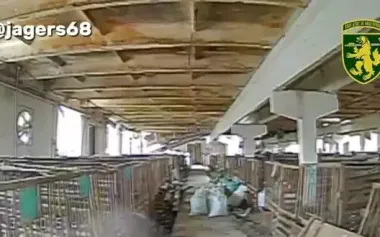 Soldiers of 68th SJB track down Russian assault trooper hiding in pig pen. VIDEO