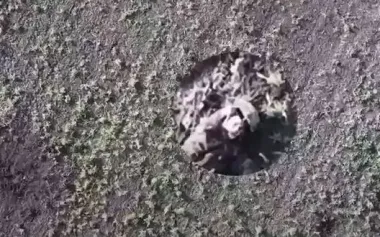 Russian soldier flips off Ukrainian drone camera, moments later, drone-dropped munition shreds him. VIDEO