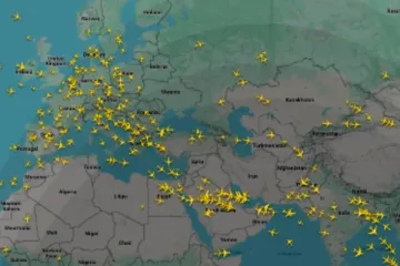 Stunning map shows the lengths pilots go through to avoid conflict zones
