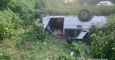На Тернопільщині нетверезий водій злетів з дороги і перекинувся
