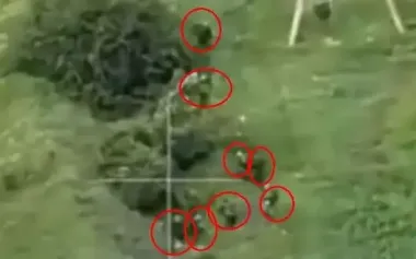 Destruction of assault group of eight occupiers near village of Kindrativka in Sumy region. VIDEO