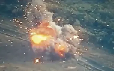 Kamikaze drone destroys enemy BM-21 "Grad" MLRS in Lyman direction. VIDEO