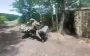 Occupier has lost control of his motorcycle and crashed into bushes while filming video for volunteers. VIDEO