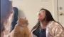 Женщина услышала шум из кухни и застала "взломщика" на горячем (видео)