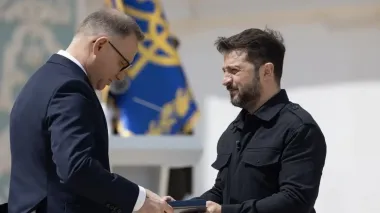 Zelenskyy awards Duda with Order of Freedom
