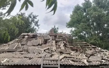 Occupiers attacked two districts of Dnipropetrovsk region throughout day: two people were injured, houses were damaged, and fires broke out. PHOTO