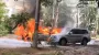 Russian drone hits Kherson: man injured, car burnt out – video
