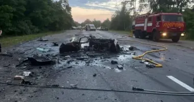 Смертельное ДТП в Киевской области: авто загорелось, пассажир и водитель погибли