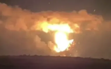 Russian ammunition depots hit by drones near occupied Khartsyzk - SSU