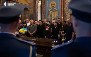 Farewell ceremony held in Kyiv for F-16 pilot Maksym Ustymenko, who died while repelling Russian attack. PHOTOS
