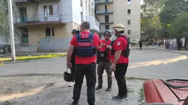 URCS assists victims after Russian drone strike on Ukrainian city of Kharkiv
