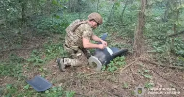 На Чернігівщині бойова частина збитого "шахеда" впала в лісі та не вибухнула