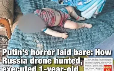 The New York Post published photo of one-year-old Ukrainian boy killed by Russians on its cover