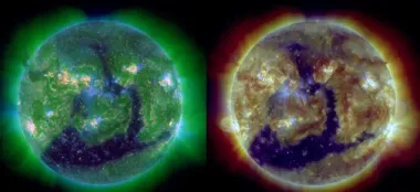 Огромная дыра и гигантское "насекомое" на Солнце: что увидел аппарат NASA (фото)