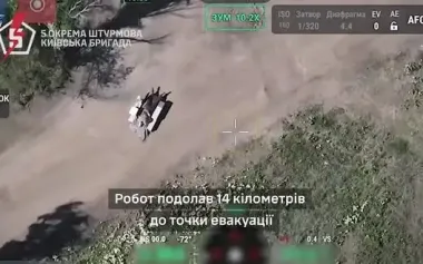 Our troops evacuated wounded comrade using ground robotic platform. VIDEO